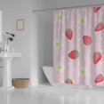 Bestwell Shower Curtain Bath Curtains Strawberries and Flowers Bathroom