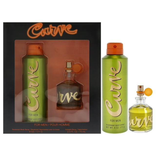 Curve de Liz Claiborne para hombres - Juego de regalo de 2 piezas, spray de colonia de 2,5 oz, spray corporal desodorante de 6 oz
