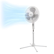Comfort Zone 16 in. 3-Speed Adjustable-Height Pedestal Fan, White