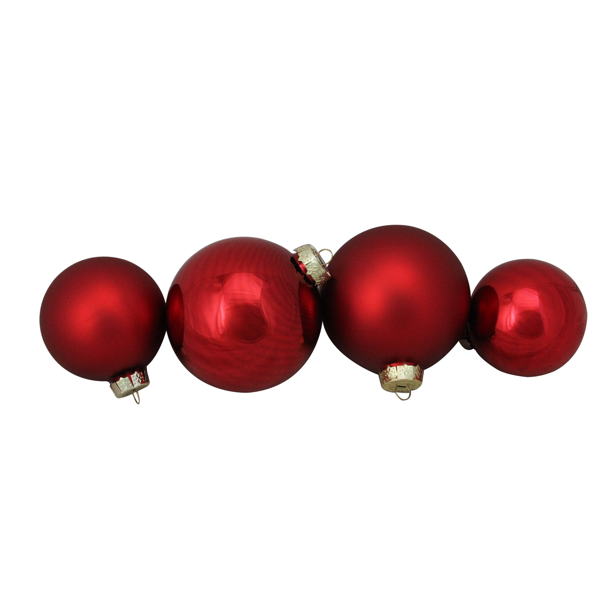 72ct Red 2Finish Glass Christmas Ball Ornaments 4" (100mm) Walmart