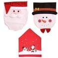 thumbnail image 7 of BadPiggies 2Pack Christmas Snowman Santa Claus Chair Back Covers for Dining Room Home Holiday Party Decor, 7 of 7