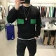 thumbnail image 3 of Ropa para hombre, sudadera con cuello redondo, sudadera para hombre, sudadera con cuello redondo empalmada blanca sin capucha, moda Harajuku, una pieza, novedad, 3 of 5
