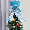 thumbnail image 4 of Christmas Tree Topper Blue Shiny Sequins Top Hat Christmas Tree Top Decoration Sparkling Celebration Party Ornament, 4 of 7