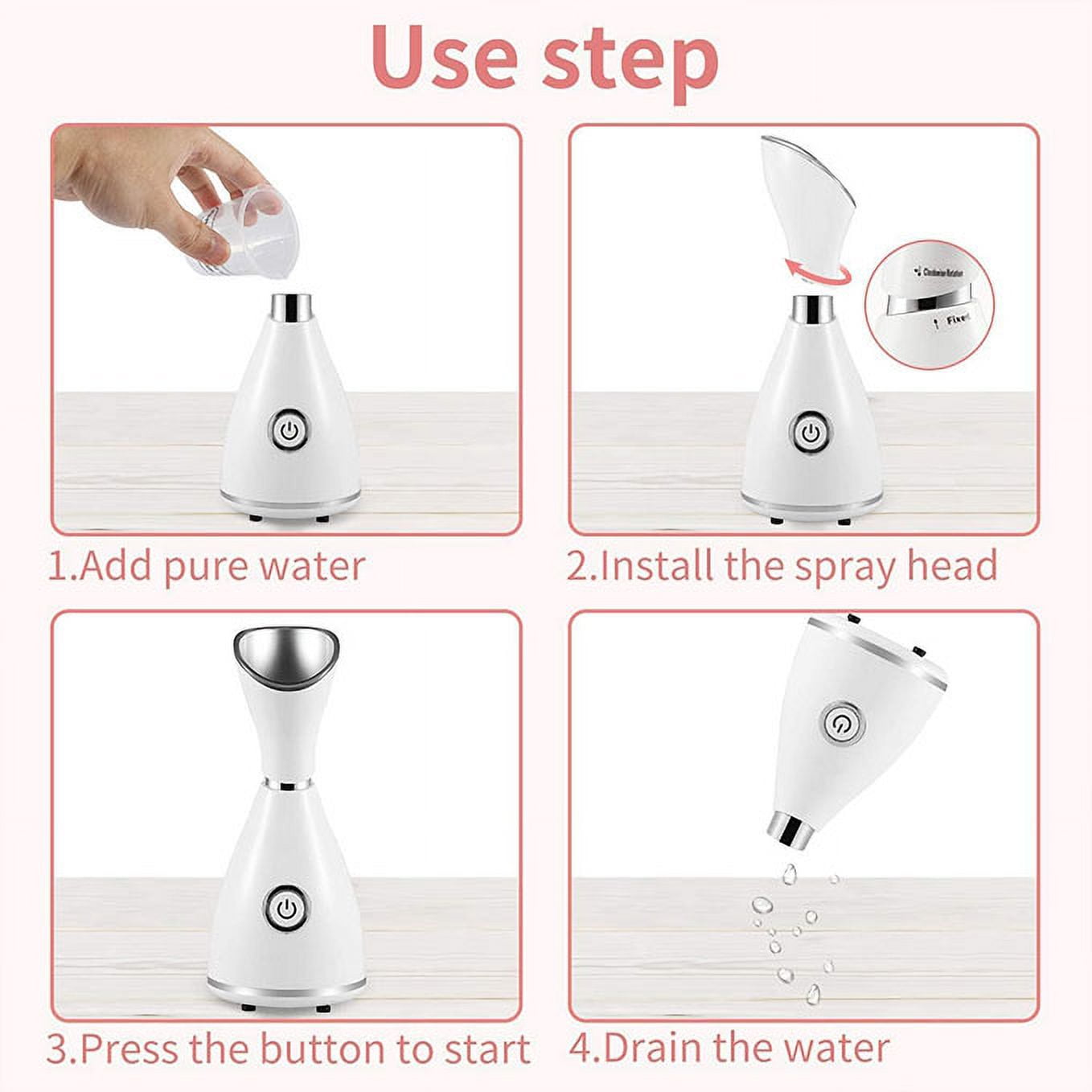 SIISLL Portable Nano Ionic Facial Steamer with Free Blackhead Remover Kit