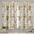 thumbnail image 2 of Ambesonne Persian Valance & Curtain, Floral Paisley Tulips, 55"x30", White Chocolate Umber, 2 of 6