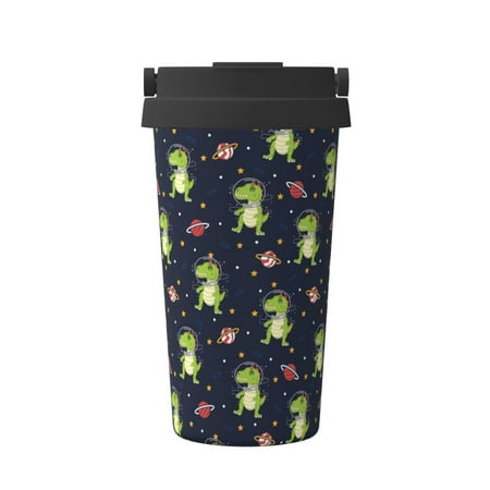 

Logiee Dinosaur Astronaut Print Stainless Steel Coffee Tumbler Travel Coffee Mug Insulated Coffee Mug with Lid Spill Proof Coffee Cup Portable Thermal Mug