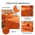 thumbnail image 5 of Flymme Orange Comforter Set Queen Size Boho Bedding Shabby Chic 7-Piece Bed in a Bag Pom Pom Textured Comforter Set with Sheets for All Season, 5 of 8