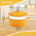 thumbnail image 2 of Olla holandesa de hierro fundido esmaltado Nuovva con tapa, antiadherente, de 6.4 cuartos de galón, resistente y apta para horno hasta 260 °C (500 °F), para hornear pan, estofar, guisar y asar, 28 cm,, 2 of 5