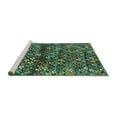 thumbnail image 2 of Ahgly Company Machine Washable Indoor Rectangle Abstract Turquoise Blue Contemporary Area Rugs, 3' x 5', 2 of 4