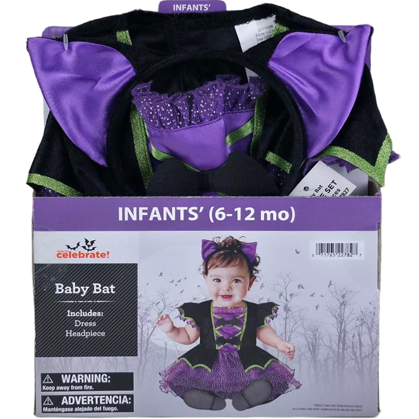 Baby Bat Halloween Costume for Infant, Size 6-12M, by Way to Celebrate