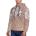 thumbnail image 3 of Rateoe Leopard Brown Pattern Mens Hoodie, Pullover Hooded Sweatshirt, Kangaroo Pocket Hoodie Ideal for Daily Wear, Travel and Home-Small, 3 of 7