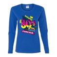 thumbnail image 3 of Totally 80's Forever Vintage Womens Graphic Long Sleeve T-Shirt, Royal, Large, 3 of 5