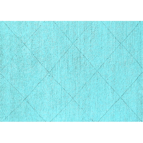 Ahgly Company Indoor Rectangle Solid Light Blue Modern Area Rugs, 5' x 7'
