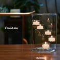 thumbnail image 3 of DAMAI Halloween Glass Hurricane Candle Holder, Multi Tier Floating Clear Cylindrical Glass Candle With 5 Built‑In Mini Holders,Modern Tabletop Decor For Bedroom Dining Room Wedding Home Decor, 3 of 6