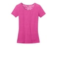 thumbnail image 5 of District Made DM441 Ladies Tri Blend Lace Tee., Dark Fuchsia Heather, M, 5 of 6