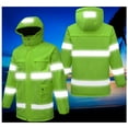 thumbnail image 3 of PiGOGI Men's Heated Winter Jacket USB Powered thermal Warm Coat Hooded Windproof Reflective Work Jacket Outdoor Safety Yellow XL, 3 of 5