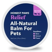 Honest Paws Dog Paw Balm - All Natural All Weather Foot Butter Heals Repairs Pet Paw Pads and Noses from Heat and Cold  2 oz