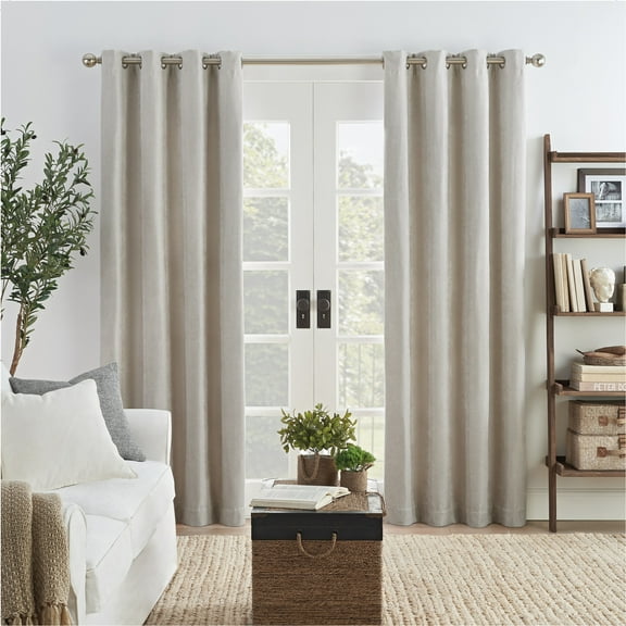 Eclipse Ambiance Draft Stopper 100% Blackout Grommet 50 x84 Curtain Panel in Ivory