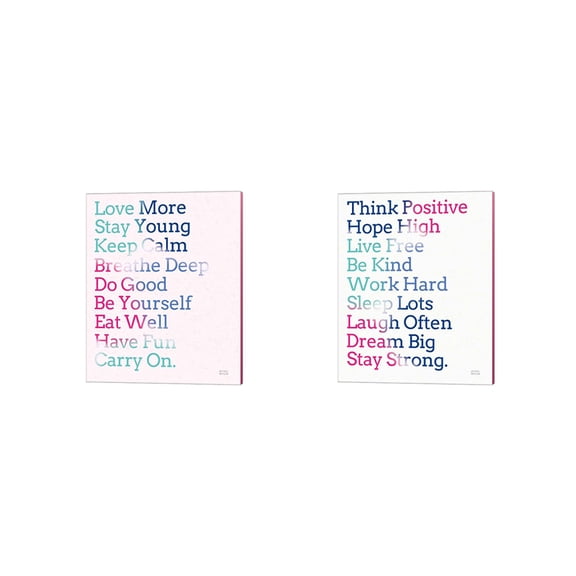 Great Art Now Key to Happiness Hot Pink by Michael Mullan 2 Piece Canvas Art Set Each 12"W x 15"H