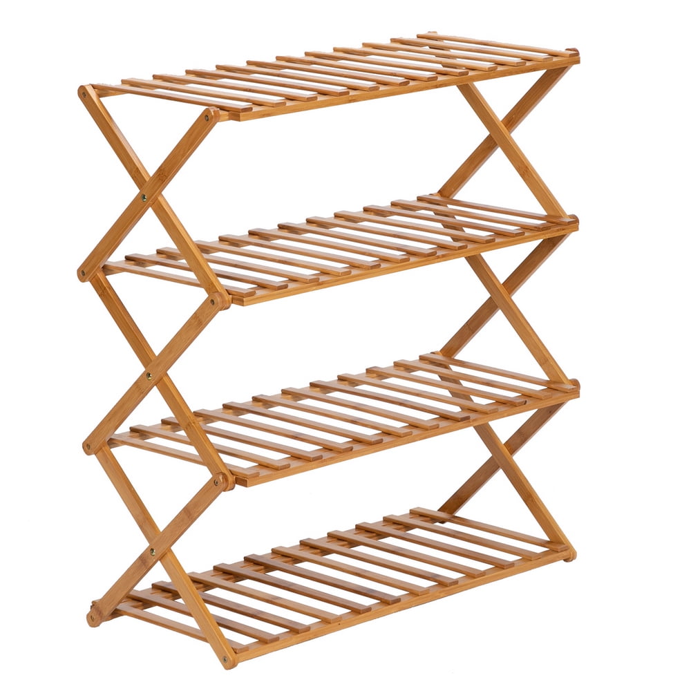 Kepooman 4-layer Foldable Flower Shelf/Plant Shelf/Wood Shelf, Multi-purpose Storage Shelf/Book Shelf, Garden Yard Terrace Balcony Bedroom, Natural Kepooman 4-layer Foldable Flower Shelf/Plant Shelf/Wood Shelf, Multi-purpose Storage Shelf/Book Shelf, Garden Yard Terrace Balcony Bedroom, Natural