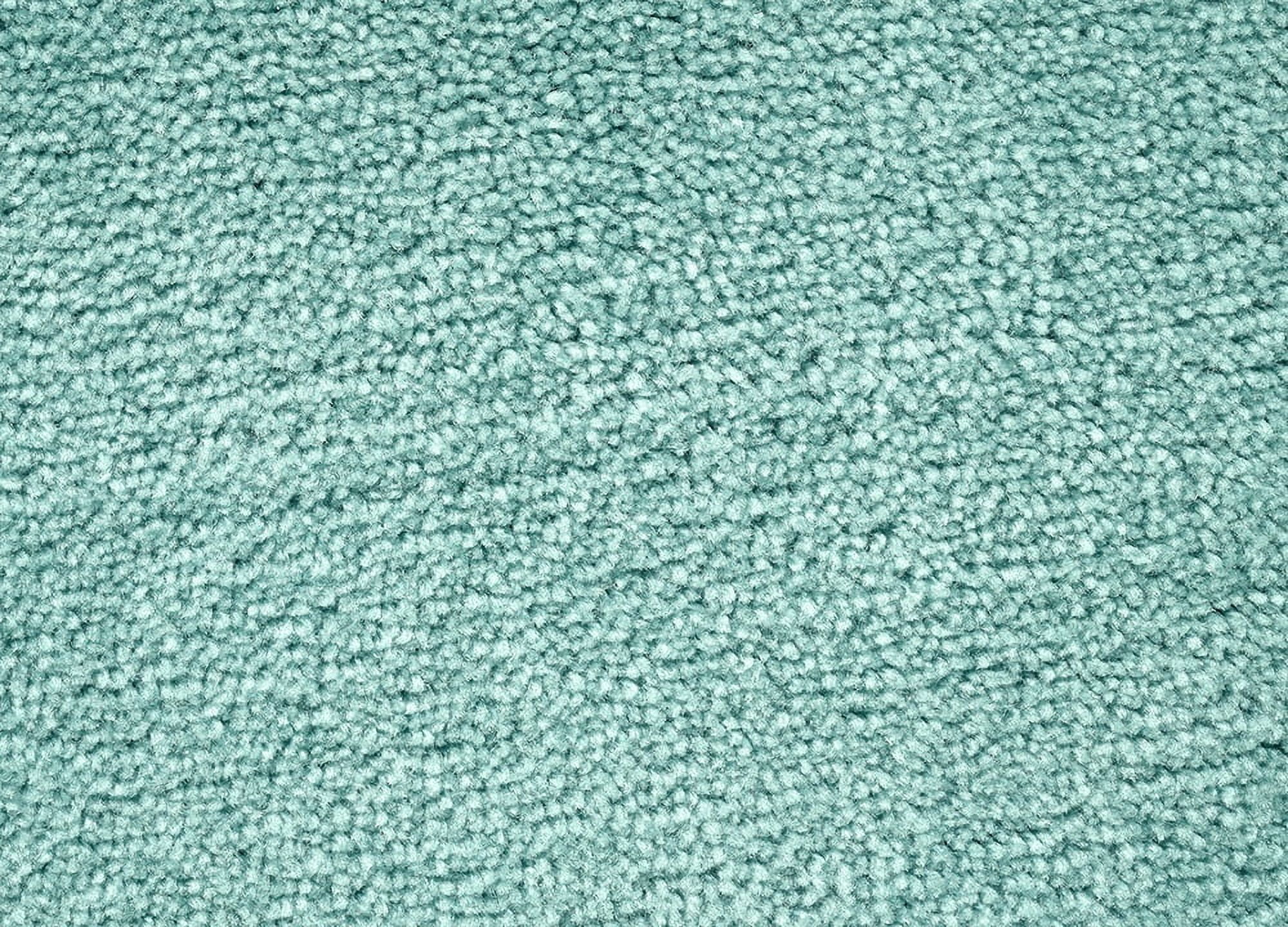 Garland Rug Traditional Washable Bath Rug Set, 3 Piece Set (21"x34" Bath Rug, Contour Rug, & Toilet Lid) Sea Foam