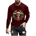 thumbnail image 2 of Blusas y camisas de manga larga y cuello redondo para hombre, informales, con estampado navideño, deportivas, de poliéster., 2 of 5