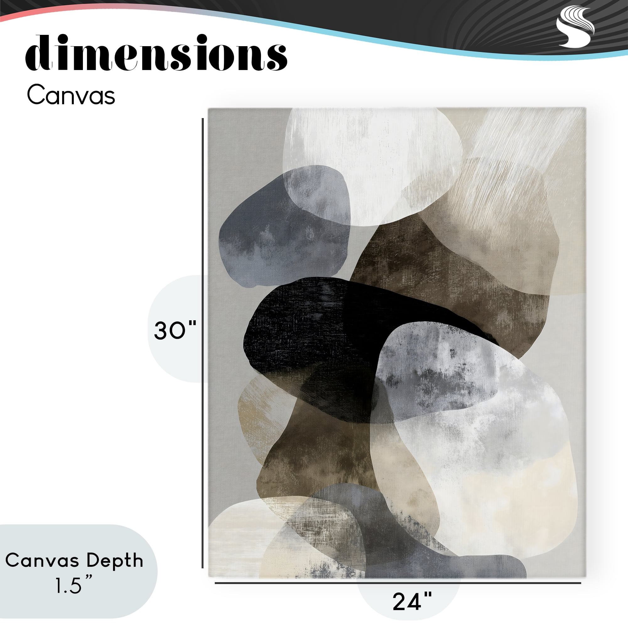 Stupell Industries Thoughts In Muted Layers Canvas Wall Art, design by Ink Drop Loft