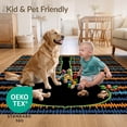 thumbnail image 4 of ODIKA 8'x10' Ultra-Soft Area Rug, Music Rock Bold Headstock Sound Wave Record Vinyl Themed Guitar Flowing Dynamic None Washable, Bare feet friendly, Silk-Touch for Bedroom, Under Sectional, 4 of 7