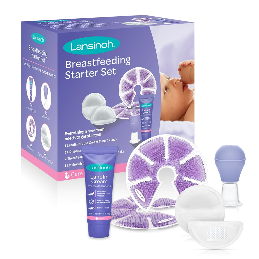 Lansinoh Breastfeeding Starter Set, Breastfeeding Supplies for Baby