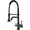 Black, variant on 3 Way Spring Kitchen Faucet with Drinking Water Brass Dual Handle Cold and Hot Kitchen Mixer Tap, 360° Rotation Kitchen Sink Faucet with 2 Modes Pull Put Sprayer,Black