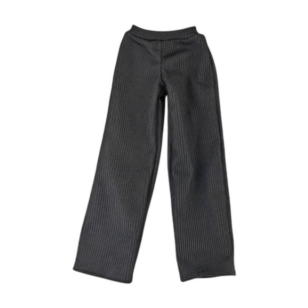Pantalones de chándal 1/6, minipantalones largos de pierna ancha, disfraz de muñeca en miniatura suelto para deportes atléticos para muñecas femeninas negro