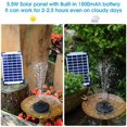 thumbnail image 4 of Fuente solar para exteriores de 5,5 W, bomba solar para estanque con batería y 6 boquillas, para fuente de jardín de acuario de baño de pájaros, 4 of 5