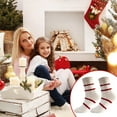 thumbnail image 4 of PEIBang Christmas Fuzzy Socks for Women,Holiday Stripe Slipper Socks,Warm Winter Xmas Stocking Stuffer Gifts, 4 of 6