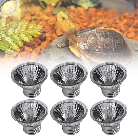 75W UVA UVB Reptile Heat Bulbs, 6 Pack Full Spectrum Tortoise Heating Lamp for Amphibian Tanks, Terrariums and Cages, E26 Base Compatible with Reptile Thermal Light Fixtures