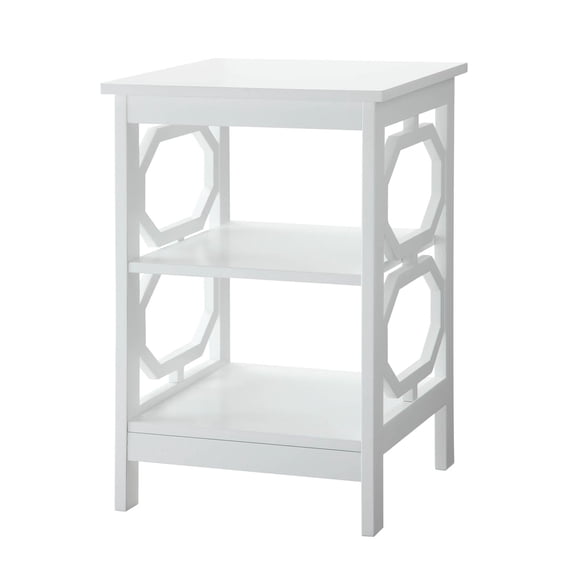 Pemberly Row Square End Table in White Wood Finish
