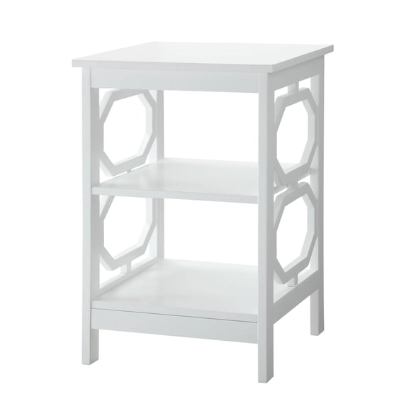 Convenience Concepts Omega Square End Table in White Wood Finish