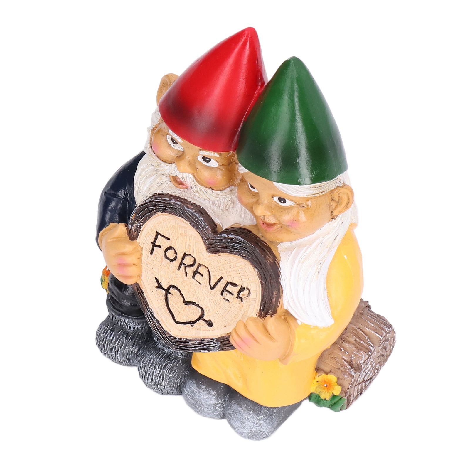 Rupoun Garden Gnome Couple Statues, Weatherproof Resin Dwarf Sculpture Figurine Home Desktop Ornament for Outdoor Patio Yard Lawn Decoration (7.87 inches / 20 cm)