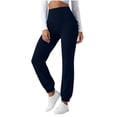 thumbnail image 6 of VBVC Women's High Waisted Yoga Joggers , Soft Stretchy Workout Pants For Women , Ladies' Casual Running Gym Trousers with Pockets, *Dark Blue , Large, 6 of 7
