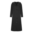 thumbnail image 5 of AOOCHASLIY Black and Friday Women Coat Christmas Gift Women's Solid Color Hoodie Buttons Long Sleeve Sweatshirts Long Loose Coat Tops with Pockets, 5 of 5