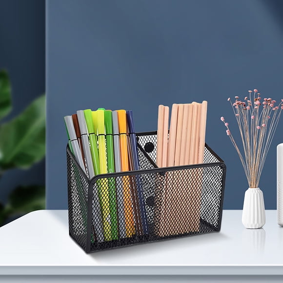 Rack 1 Storage Organizer for Whiteboard Locker Accessories 2 Spacious Compartments Mesh Pen Holder with Fixed Design