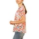 thumbnail image 4 of BLUSA FLORES CON VOLANTES DE INSPIRE CHIC para Mujeres, Manga Corta, Cuello con Volantes, Blusas Casuales 3XL Blanca, 4 of 7