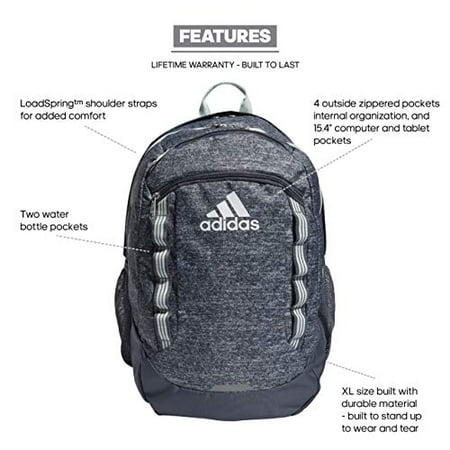 adidas Excel V Backpack Jersey Onix/Onix/Dash Green/White adidas Excel V Backpack Jersey Onix/Onix/Dash Green/White