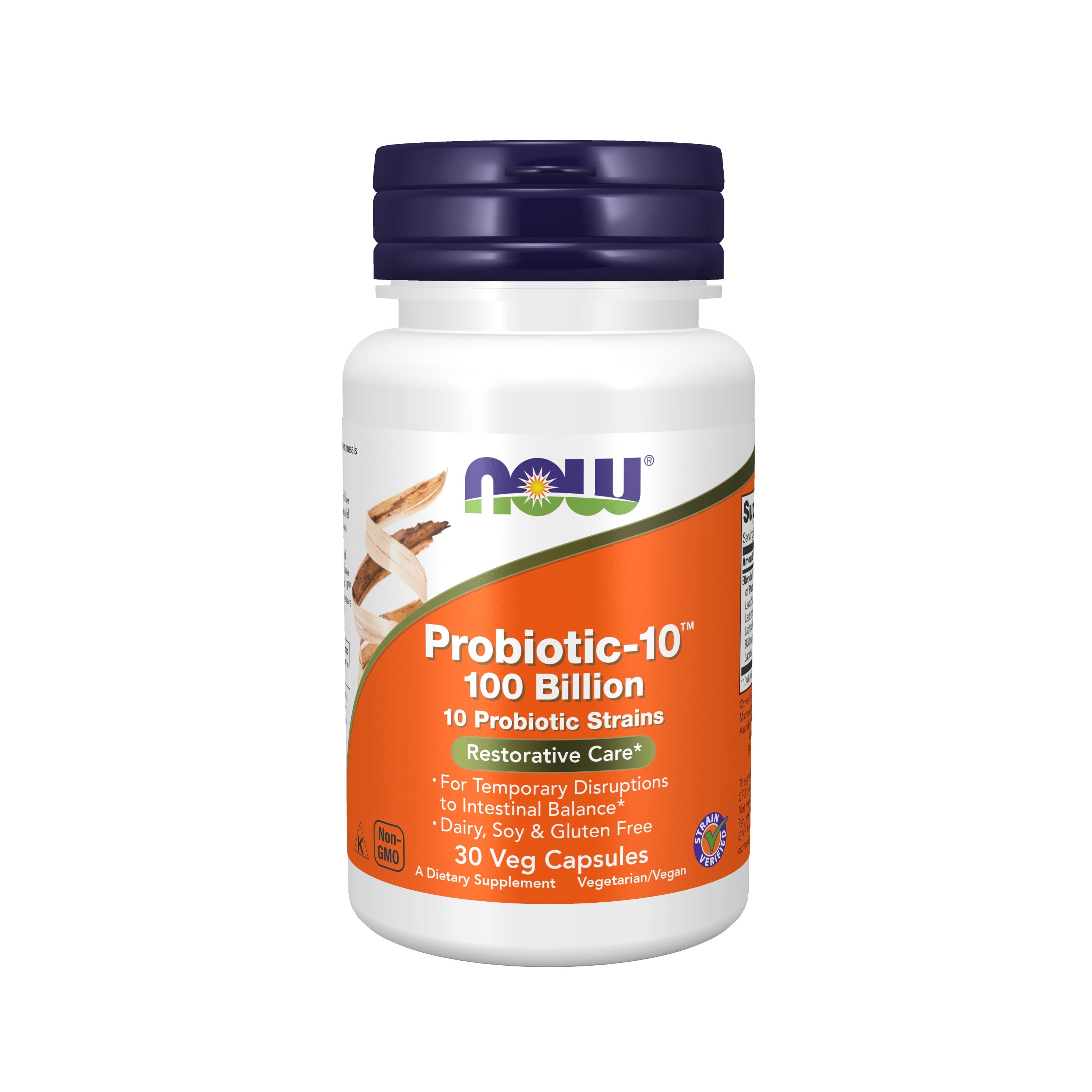 NOW Supplements, Probiotic10™, 100 Billion, with 10 Probiotic Strains