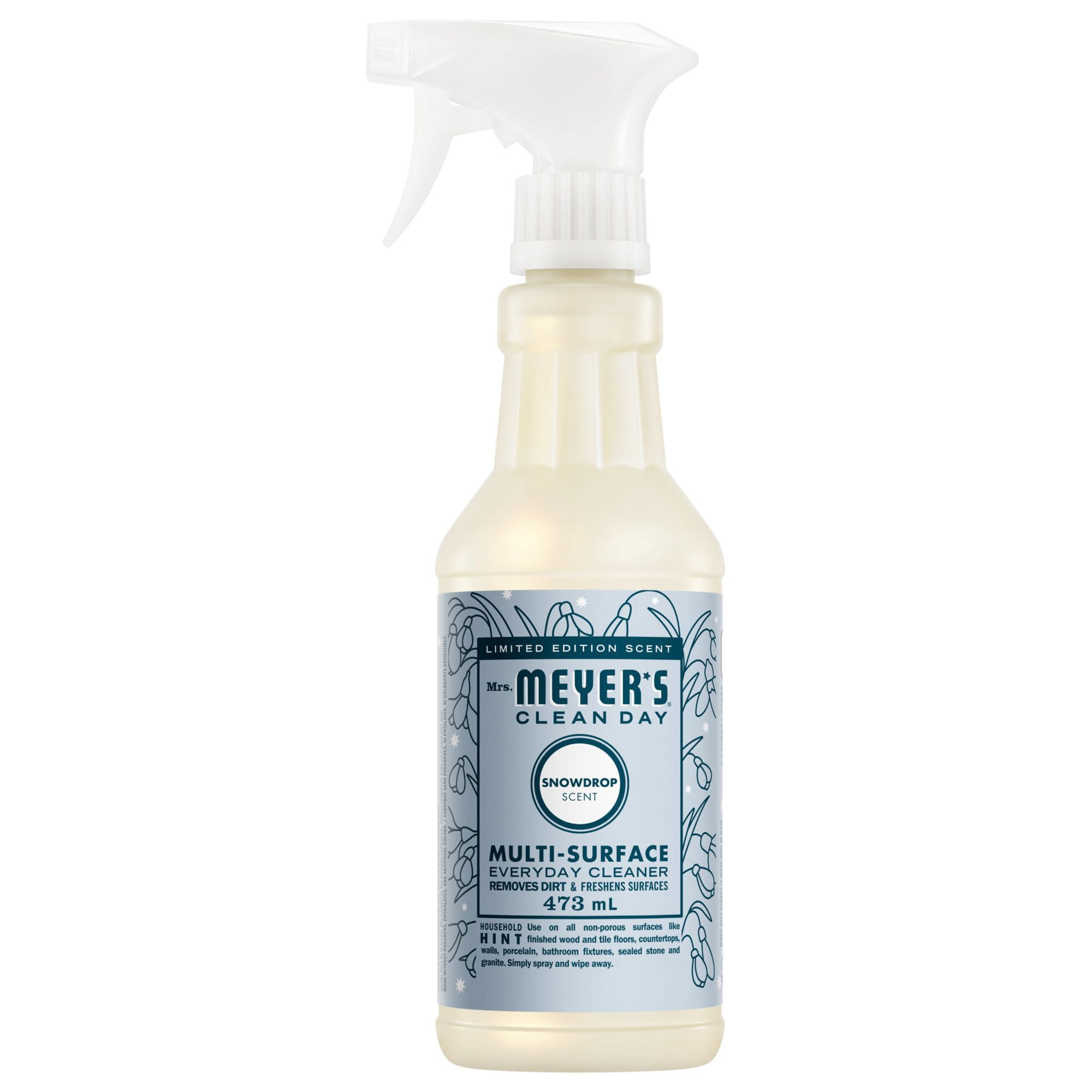Mrs. Meyer’s Clean Day Multi-Surface Everyday Cleaner, Limited Edition Snowdrop Scent, 473 ml Spray Bottle