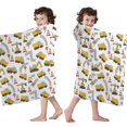 thumbnail image 4 of Cartoon Construction Vehicles Road Cones White Pattern Hooded Bath Towel，60"x35" for Ages 3 To 12 Kids, Quick Dry Lightweight Soft Microfiber Hood Beach Towel Cover Up for Kids, 4 of 7