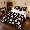 thumbnail image 3 of Manfei Christmas Tree Full Size Comforter Sets St Nick Bedding Comforter Set, Cream Red 3-Pieces 1 Comforter and 2 Pillowcases, Xmas Reversible, 3 of 6