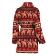 thumbnail image 2 of Red Indian Elephant Pattern Women Bathrobe One Size Univeral Fits, Indian Bohemian Floral Fashion Lightweight Plush Fleece Long Robe For Women, 2 of 3