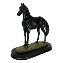Equine Thoroughbred Pride Black Beauty Horse Steed Model Figurine On Base Stand