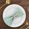 thumbnail image 3 of 36 Pack Sage Green Cotton Linen Napkins - 16 x 16 Inch Fringed Soft Washable Rustic Dinner Napkins for Wedding Party Dinner Table, 3 of 7