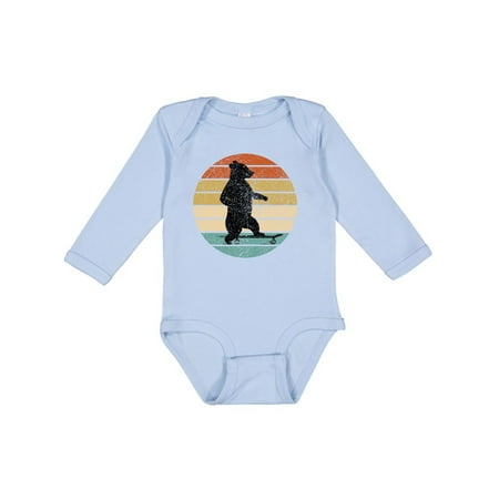 

Inktastic Skateboard Bear Retro Sunset Gift Baby Boy or Baby Girl Long Sleeve Bodysuit